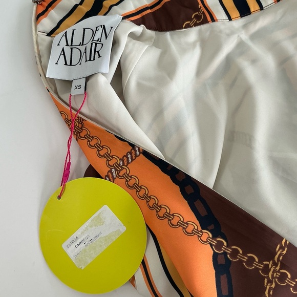 NWT Alden Adair Estelle Dress Equestrian Print Ruffle Hem Size XS - Picture 9 of 14
